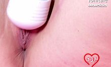 hey, check out this blond teen's pussy getting teased with toys close-up