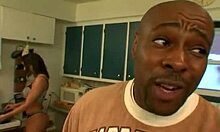 Slim Girlfriends Fuck Big Black Cocks in Kitchen