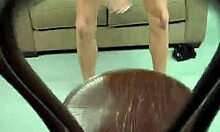 trashy brunette in black panties seduces with her booty