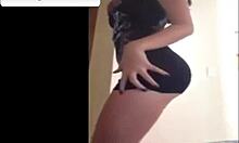 Brunette With Tanlines Strips Slowly On Cam