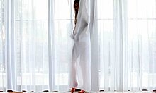 Long-Legged Amateur in White Panties Poses Elegantly by Window