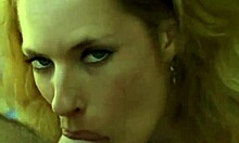 Blond Beauty with Saggy Tits Blows Dude Outdoors