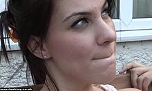 Dark-Haired Girlfriend Talks Dirty To The Camera!