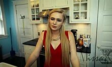 this blonde in red doesn't want to strip