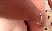 blonde with hairy pussy and big booty rides cowgirl in close-up anal scene.