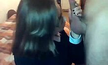 Oh, girlfriend in schoolgirl outfit! Face-fuck her hard, she pouts so cutely!