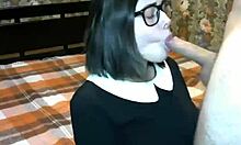 Nerdy Schoolgirl Girlfriend Performs Oral On Webcam