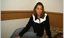 Blonde teen girlfriend strips and shows her holes