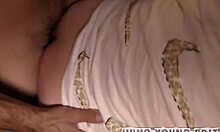 two lads kneeling on chairs get attention from two enthusiastic guys