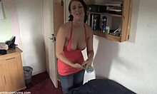Girlfriend shows off gorgeous tits making bed 😍