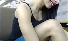 Wow, this Latina’s fingering herself up close in a skirt!