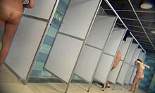 Spy Cam Captures Skinny Blonde Teen Showering Seductively