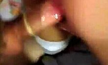 Stockings-clad brunette handles massive cock doggy style