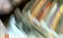 Boots-wearing brunette flashes her tasty pussy up close on public camera. She teases with toys too.