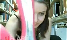 Boots-wearing brunette flashes her tasty pussy up close on public camera. She teases with toys too.