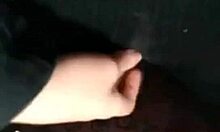 Hoodie-Wearing Dark-Haired Girlfriend Fingering Herself in Public on Webcam