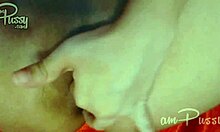 Amateur Girl's Shaved Pussy Masturbation in See-Through Lingerie