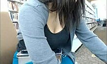 Watch This Latina Slut Fuck Her Pussy With A Toy In The Library!