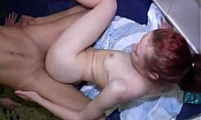 I'm a redheaded sweaty girlfriend riding that cock in the bathroom