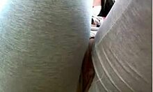 Ripped pants chick gets fingered in the street, close-up on her outie pussy