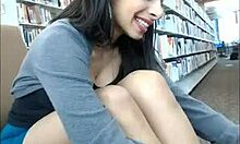 Watch This Latina Slut Fuck Her Pussy With A Toy In The Library!