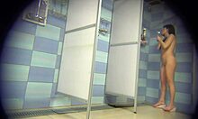 red bikini brunette strips down so well on hidden cam