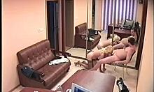 horny blonde girlfriend deepthroats her lover's massive dick in stockings