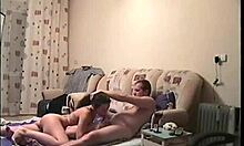 Dark-Haired Beauty Getting Face-Fucked And Dicked Down On A Couch