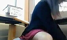 look at this latina teasing her pussy in the cafe