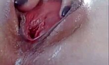 Blond-Haired Girlfriend with Outie Pussy Fingering Herself Hard in Car Close-Up