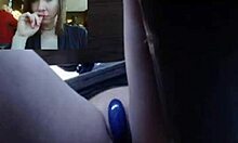 fun-loving babe teases her pussy on webcam at work