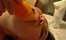 Ponytailed Amateur Enjoys Intimate Moments in Kitchen Setting