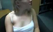 Young Blonde Masturbating Publicly In Library