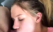 fun-loving blonde sucks big cock on cam