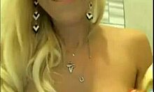 blonde woman uses toys for self-pleasure in public restroom