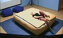 check this out, seductive blonde in stockings lazily blows her man... hot! 😍