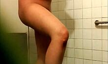 chubby amateur shows ass in hot showers