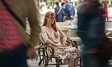 Busty blonde loves everyone seeing through her tight t-shirt 😍