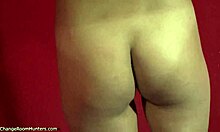 Short-haired blonde displays naked ass on hidden camera