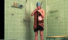 Leggy babe shows her perfect body in bathroom hidden cam