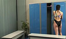 Mullet-sporting hottie shows her chubby titties