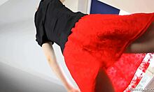 she says, watch my dark-haired girlfriend tease you with upskirt striptease in hidden cam