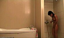 Brunette With Ratty Mullet Showers Naked In Hidden Cam
