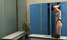 Mullet-sporting hottie shows her chubby titties