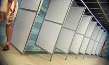 Hidden Cam Captures Chicks Showering Together After Intense Workout.