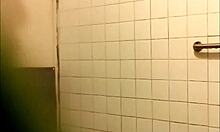 chubby amateur shows ass in hot showers