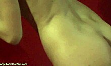 naked blonde puts on white lingerie in hidden cam