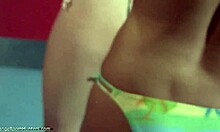 topless girlfriends are having fun in the changing room