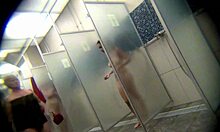 How does this slender brunette look in the shower?