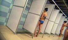 Hidden cam catches lonely babe flaunting perky ass in shower